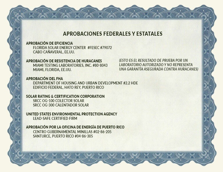 certificaciones de Universal Solar